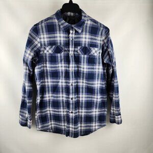 Wrangler ATG Shirt Men Medium All Terrain Gear Utility  Long Sleeve Blue Plaid